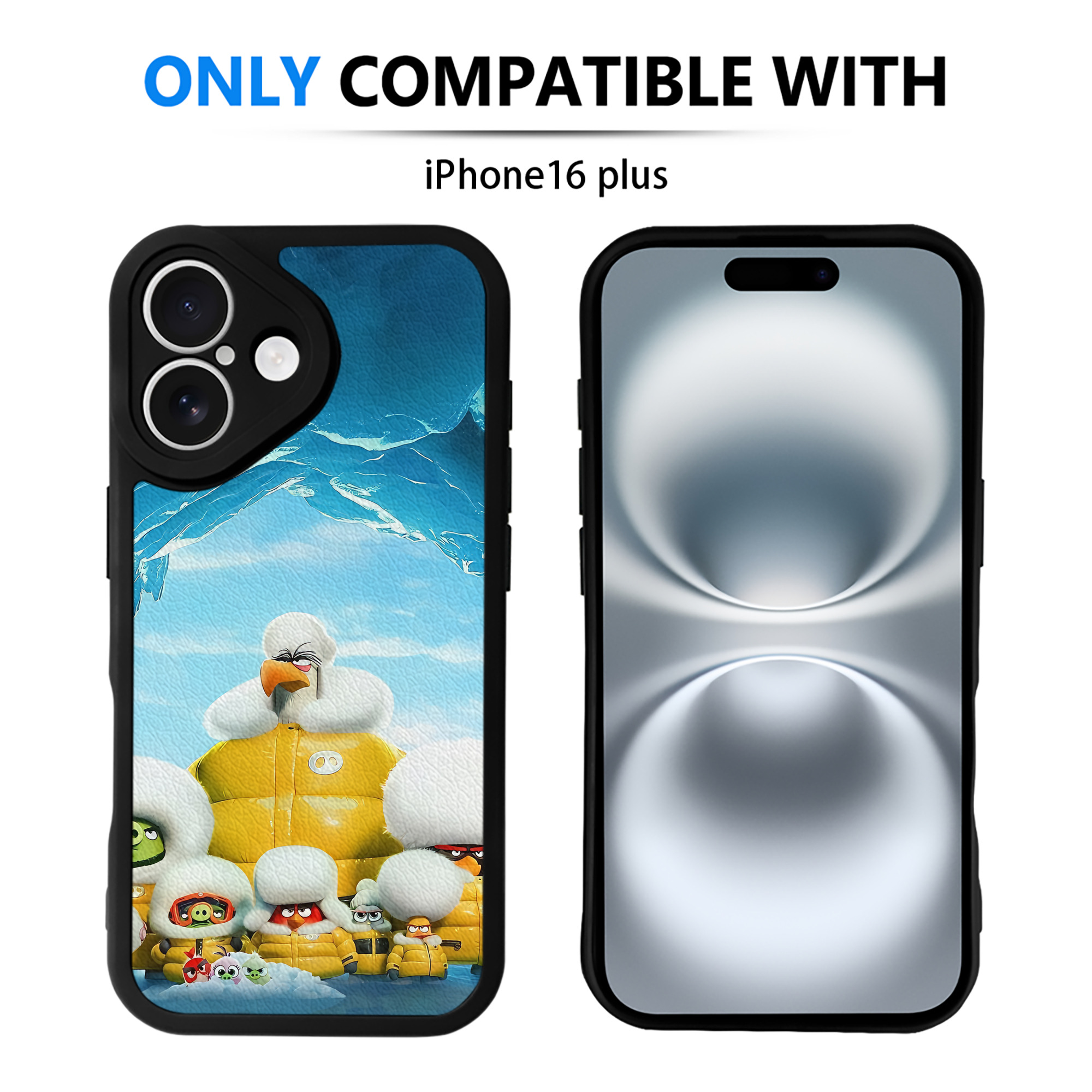 （画像用） Angry Birds アングリーバード 【iPhone 16シリーズ対応】シリコンスマホケース（レザー調） 材質：シリコン